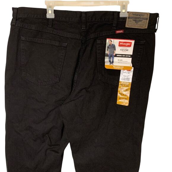 Wrangler Five Star Relaxed Fit Jeans Black Size 42x30 Men’s Durable Cotton - Picture 9 of 10
